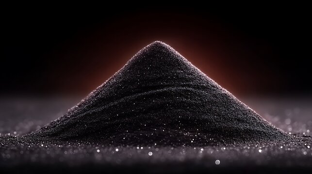 Pile of black powder substance heap.