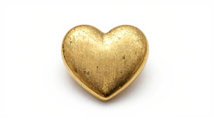 Obraz premium Golden heartshaped object with worn surface