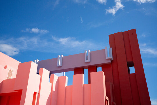 modern architecture summer design blue sky fortress castle red vacation - La Muralla Roja - Calpe, Alicante, Spain - 2025