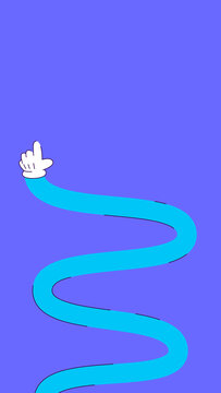 Bright abstract hand gesture vector set with playful curved shapes.