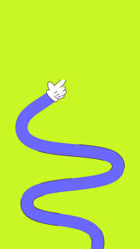 Bright abstract hand gesture vector set with playful curved shapes.