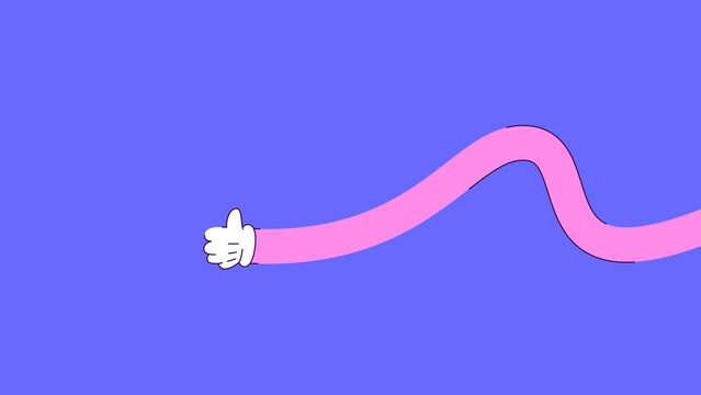 Bright abstract hand gesture vector set with playful curved shapes.