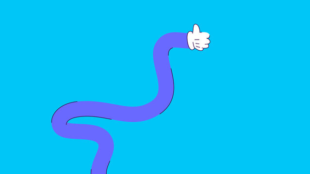 Bright abstract hand gesture vector set with playful curved shapes.