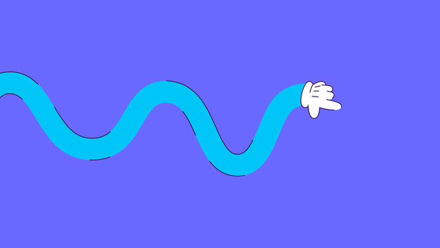 Bright abstract hand gesture vector set with playful curved shapes.