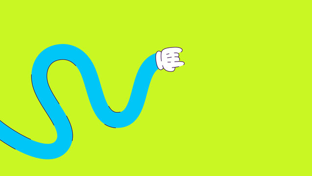 Bright abstract hand gesture vector set with playful curved shapes.