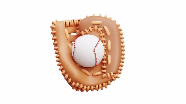 3d animation baseball glove ball sport game equipment