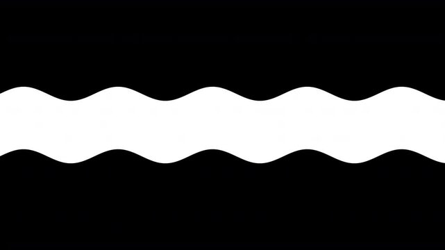 White Wavy Ribbon Band Oscillating Across Frame, Looping Animation on Transparent Background