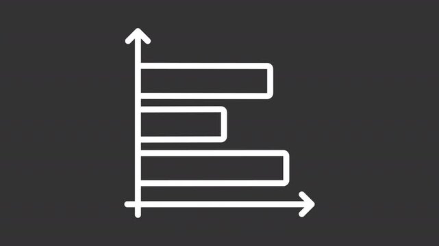 Simple Horizontal Bar Chart Infographic White Line Animation