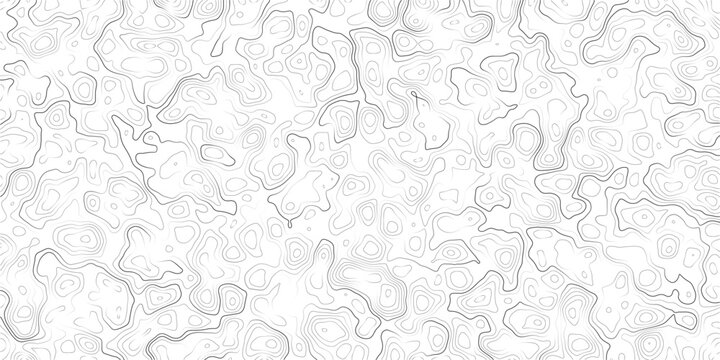 Gray abstract topographic map contours on white background texture pattern