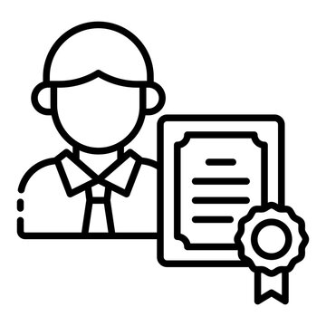 specialization icon. certified expert. focused skill. career field