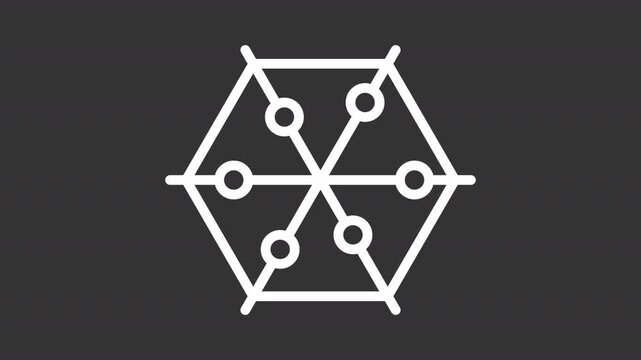 Hexagonal Radar Chart Network Animation Transparent Background