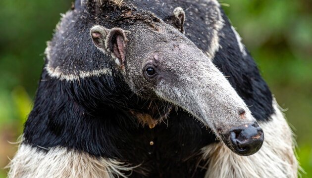 Giant anteater with distinctive snout outdoors.