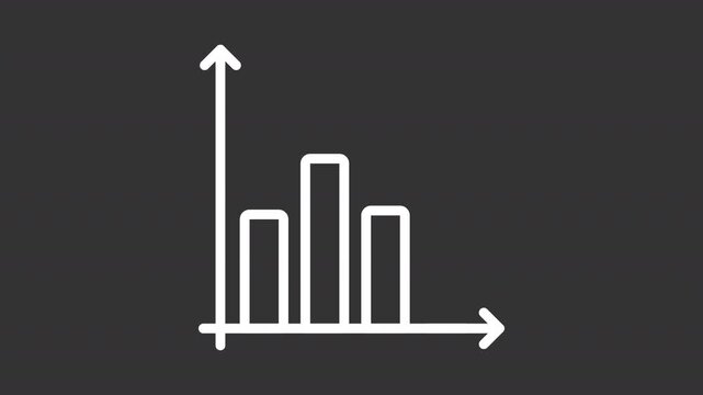 Bar Chart and Line Graph Combo Animation White Line Transparent