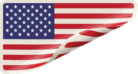 Obraz premium A sticker of the american flag peeling off