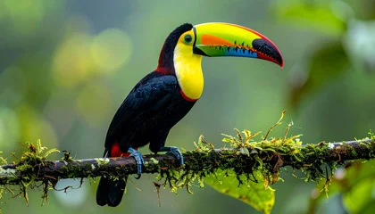 Foto auf Acrylglas Tukan Colorful toucan perched on branch.  © Mahmudi