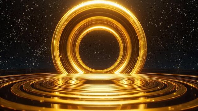 Golden circular rings in space for Contemporary Lifestyle and Visual Storytelling