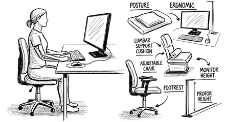 Fototapeta premium Ergonomic office setup for comfortable working