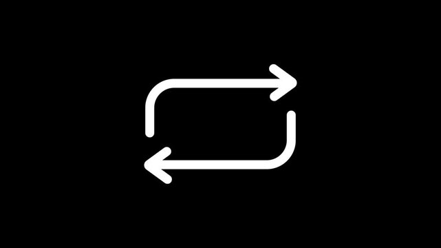 Black-and-white icon of a circular arrow indicating a loop or refresh action