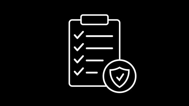 Secure Checklist Clipboard Icon with Shield Symbol. Task List with Security Protection Concept. Verified Checklist Icon with Shield Protection.