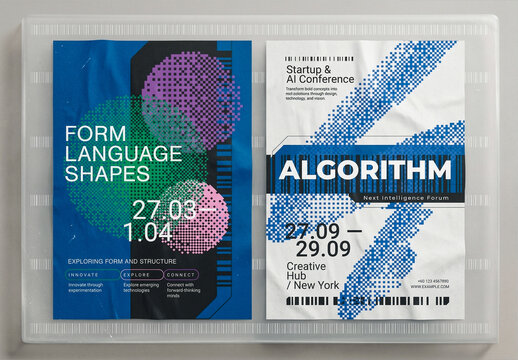 Conference Posters with Geometric Pixelated Shapes