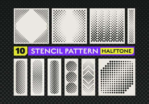 Halftone Stencil Patterns with Geometric Shapes