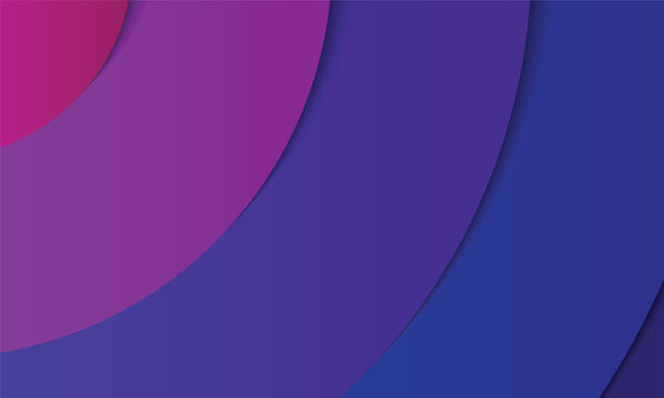 Abstract paper cut background with purple and blue concentric circles, modern geometric vector illustration with layered shadow effects, minimalist colorful wallpaper for web design
