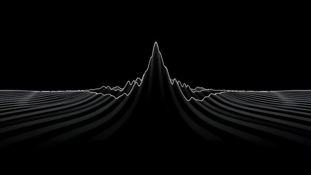 malleability. Visual representation of sound waves with smooth lines and a sharp distorted ripple. travel magazines, destination branding, designed for outdoor magazines and nature guides.