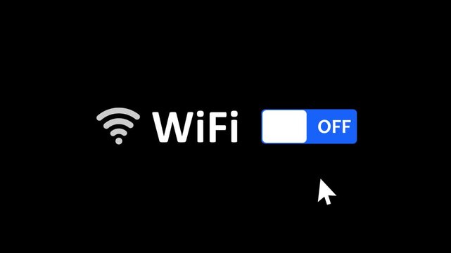 WiFi toggle switch showing disabled network connection on a dark background
