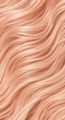 Obraz premium Wavy blonde hair strands texture close up filling the frame with peach highlights for hair care advertisement and beauty salon treatment background