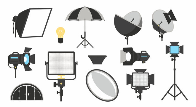 Studio lighting equipment for photography.