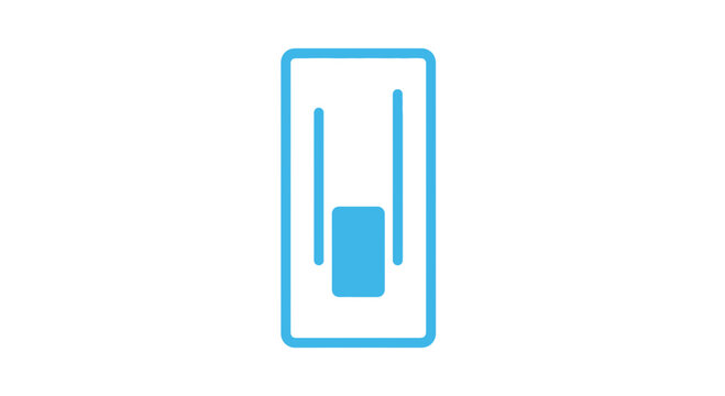 Simple Blue Icon of a Light Switch, Toggle Switch, Electrical Control Element