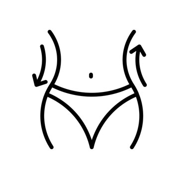 Waist Slimming Icon for Weight Loss Diet and Fitness Body Shape Vector