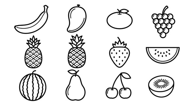 Variety of Fresh Fruit Types.