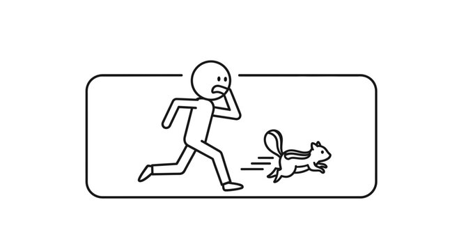 Scared Person Running from Aggressive Squirrel