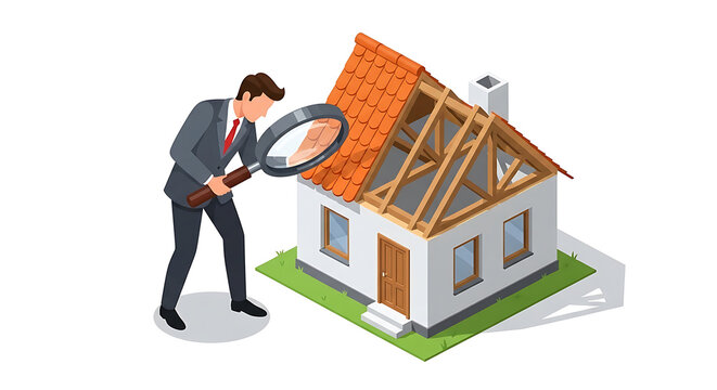 home inspection house construction and property assessment by a professional building inspector examining real estate development