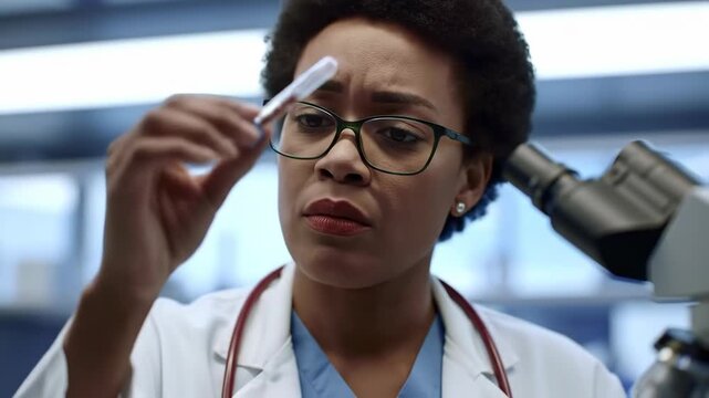 Scientist Examining Test Tube.