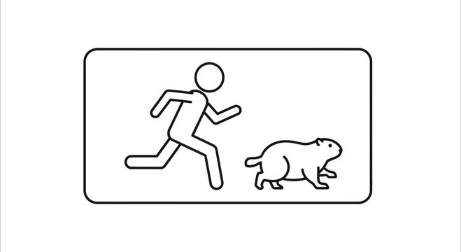 Man Chasing Groundhog Icon