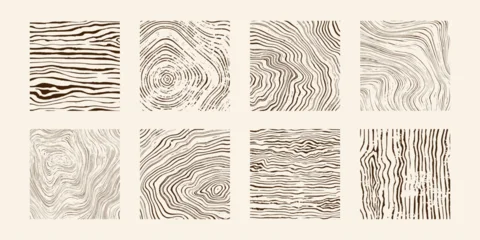 Wood tree pattern texture icon, trunk with annual square line of age pictogram, set vector design © Valerii