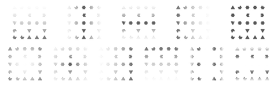 Grid Blank Halftone Icon Collection &ndash; Grid Blank Dotted Circles Halftones Geometric Dots Gradient &ndash; Dot Spray Gradient Vector Set &ndash; Grid Blank Illustration Halftone Gradient