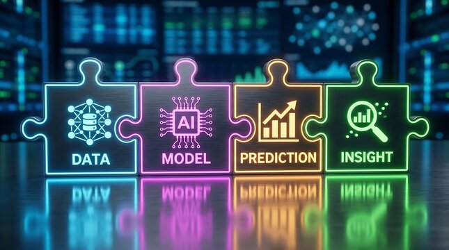 Connecting Artificial Intelligence Stages: Data, Model, Prediction, and Insight for Strategic Business Decisions.