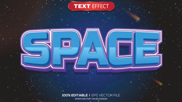 3d text effect space theme