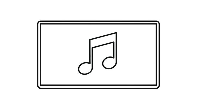 Music Note Icon on Screen, Digital Audio Symbol, Sound Technology Concept