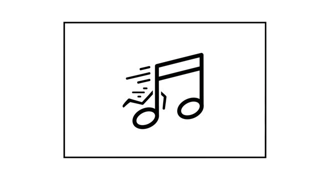 Musical Note Icon with Sound Waves, Dynamic Music Symbol, Audio Graphic