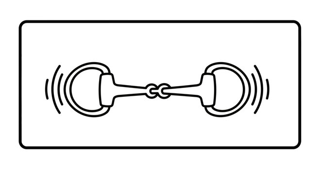 Horse Bit Icon - Outline Drawing of a Snaffle Bit for Equestrian Use