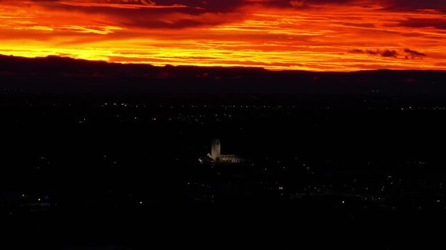 Train depot sunset drone boise idaho