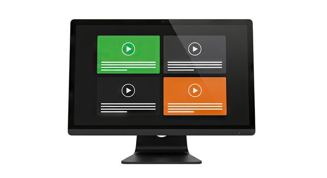 Computer screen displaying four video thumbnails