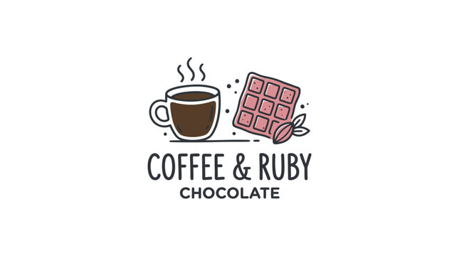 Coffee and Ruby Chocolate Logo Design