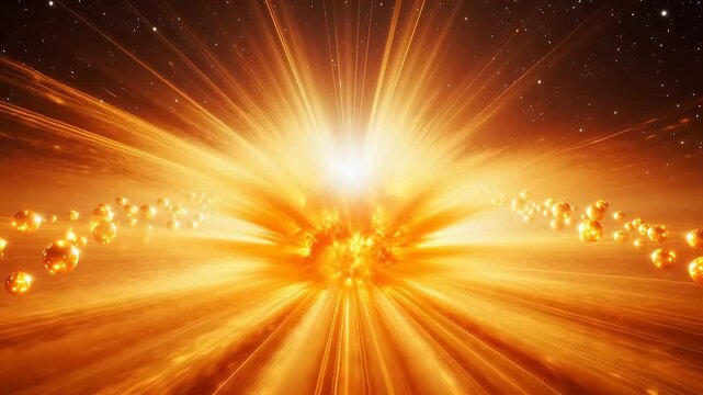 Cosmic explosion with golden particles for Contemporary Lifestyle and Visual Storytelling