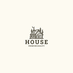 Naklejka premium House logo vector icon illustration