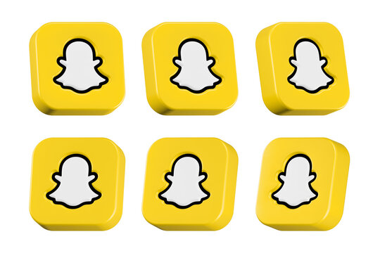 3D logo icons for the social media app Snapchat.